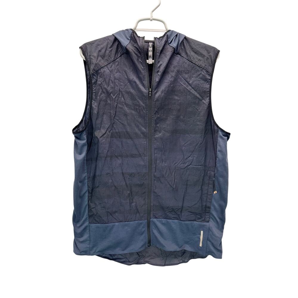 REI Co-Op Lightweight Running Vest Hooded Gray Blue